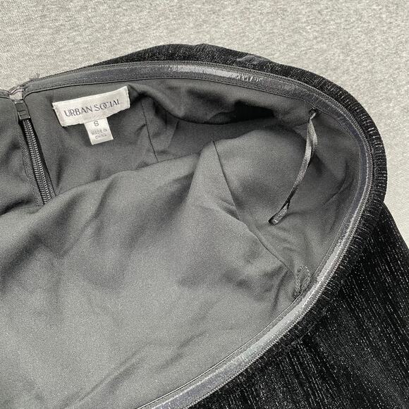 Urban Social Velvet Strapless Mini Dress Womens S Black Shimmer Whimsigoth - Picture 9 of 12